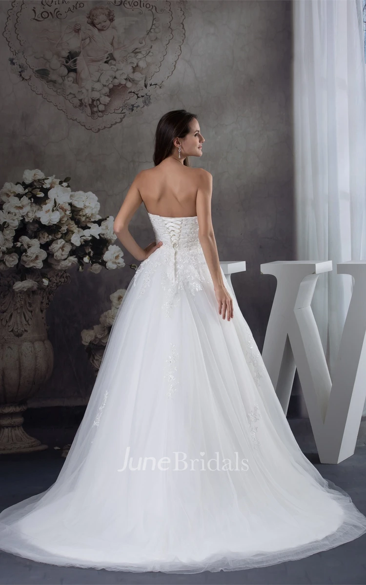 Sweetheart A-Line Ball Gown with Tulle and Appliques