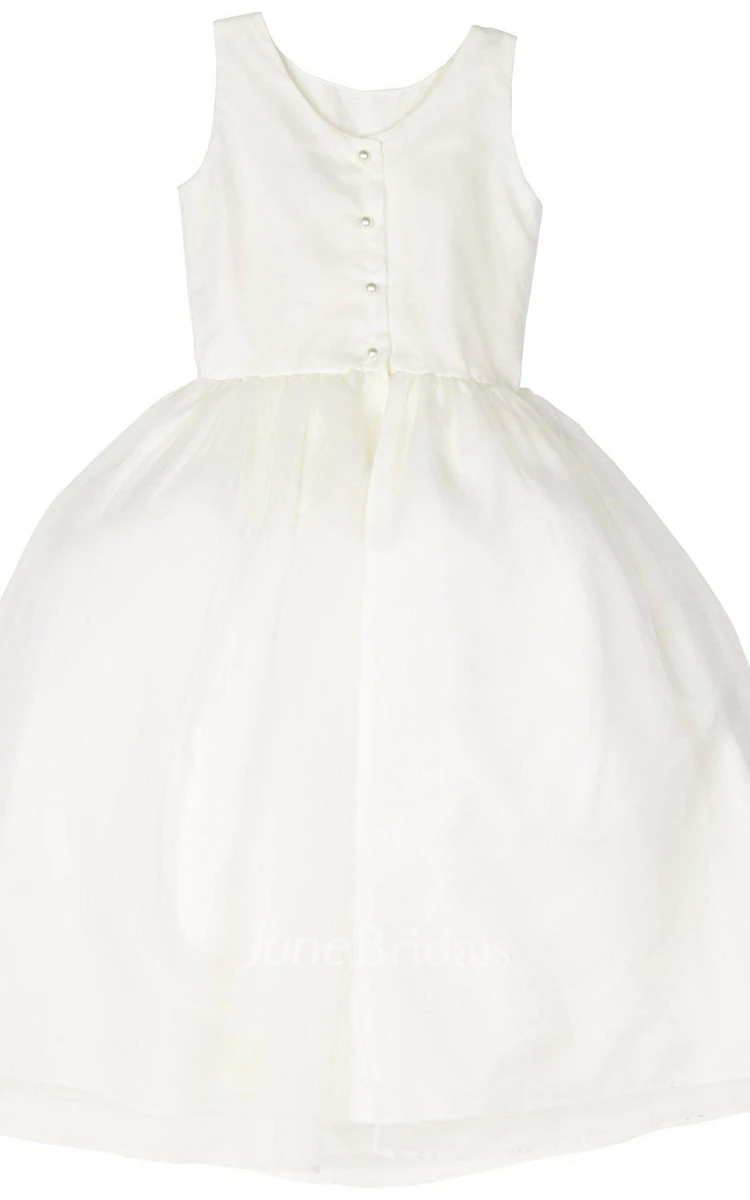 Simple Sleeveless A-line Dress With Beadings and Pleats
