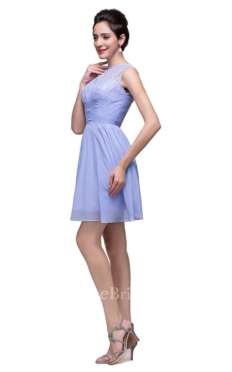 Lovely Sleeveless SHort Homecoming Dress Lace