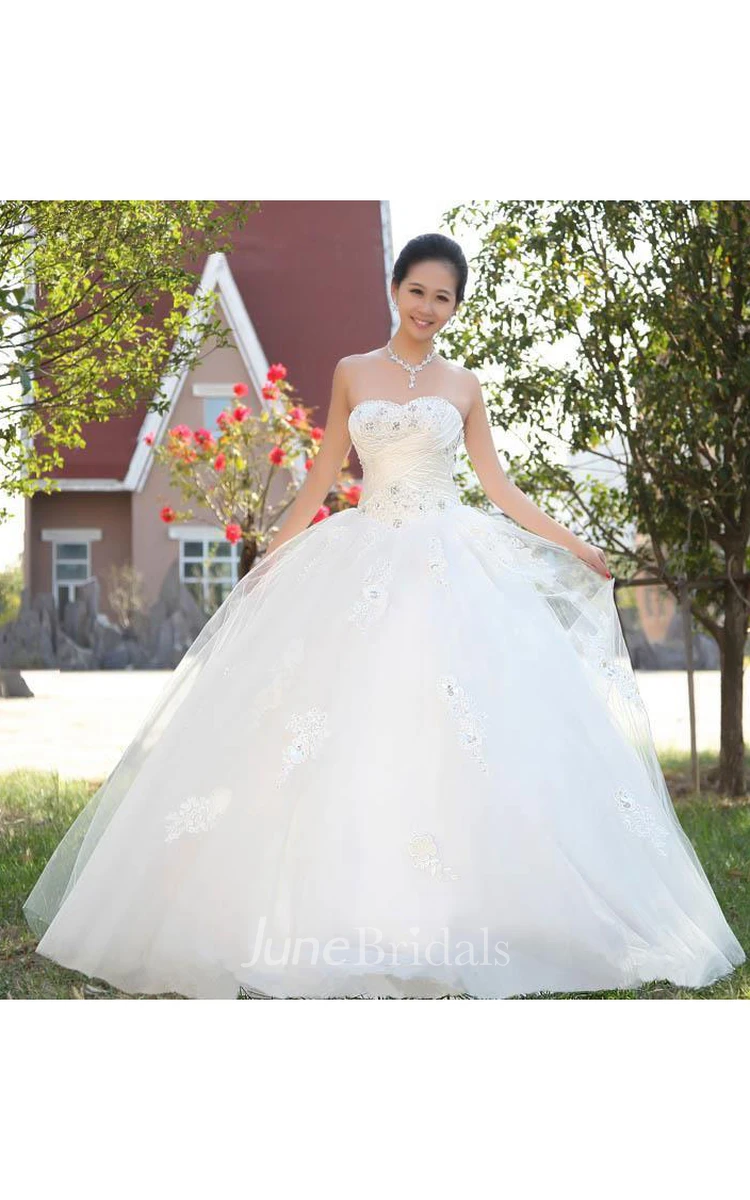 Timeless Beadings Lace Sweetheart Wedding Dresses Ball Gown Lace-up