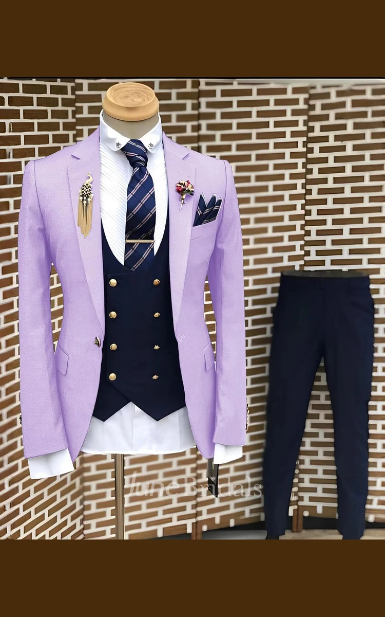 Formal Modern Slim Fit Single Button Three Piece Men's Wedding Suits Chic Comfort Notched Lapels Prom Party Groom Suits Blazer Jacket Vest Pants