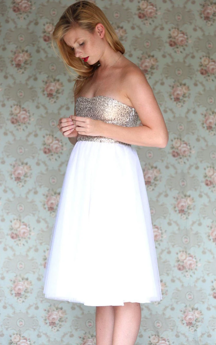 Short Tulle Dress With Sequins