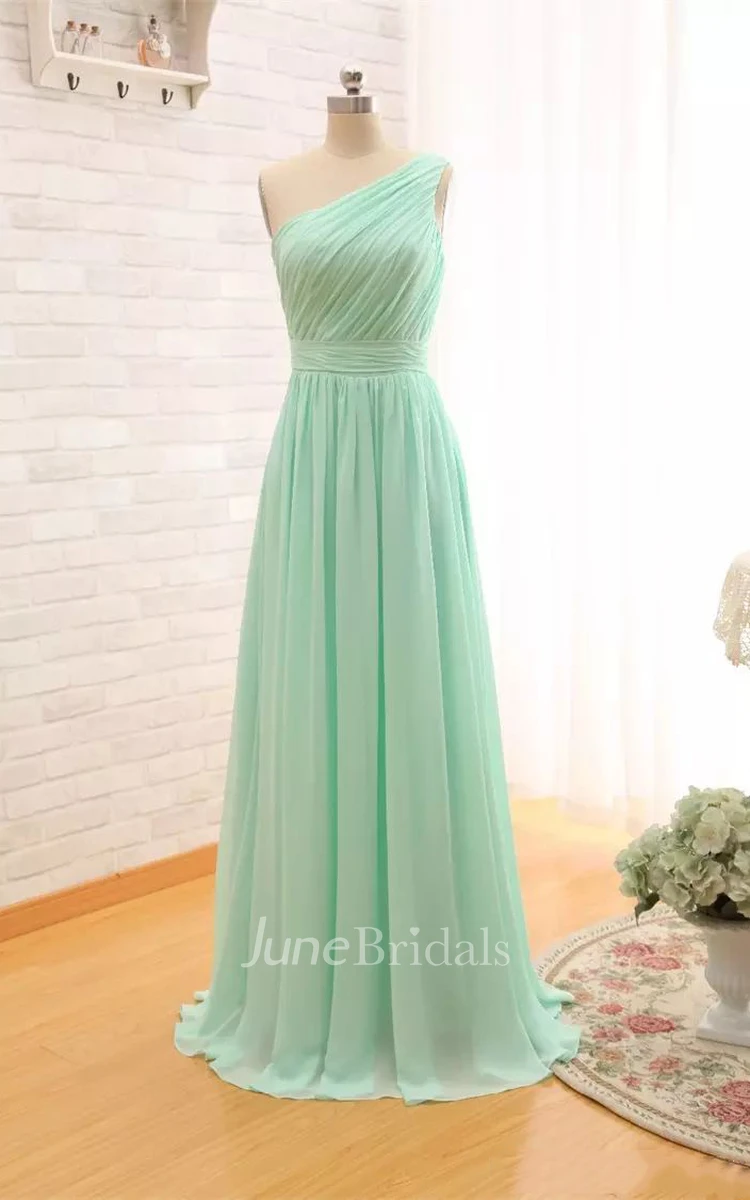 A-line Sweetheart Sleeveless Floor-length Chiffon Bridesmaid Dress with Criss Cross and Ruching