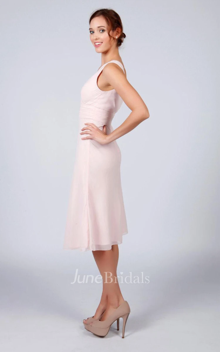 Pale Pink Classic Short Bridesmaid Dress