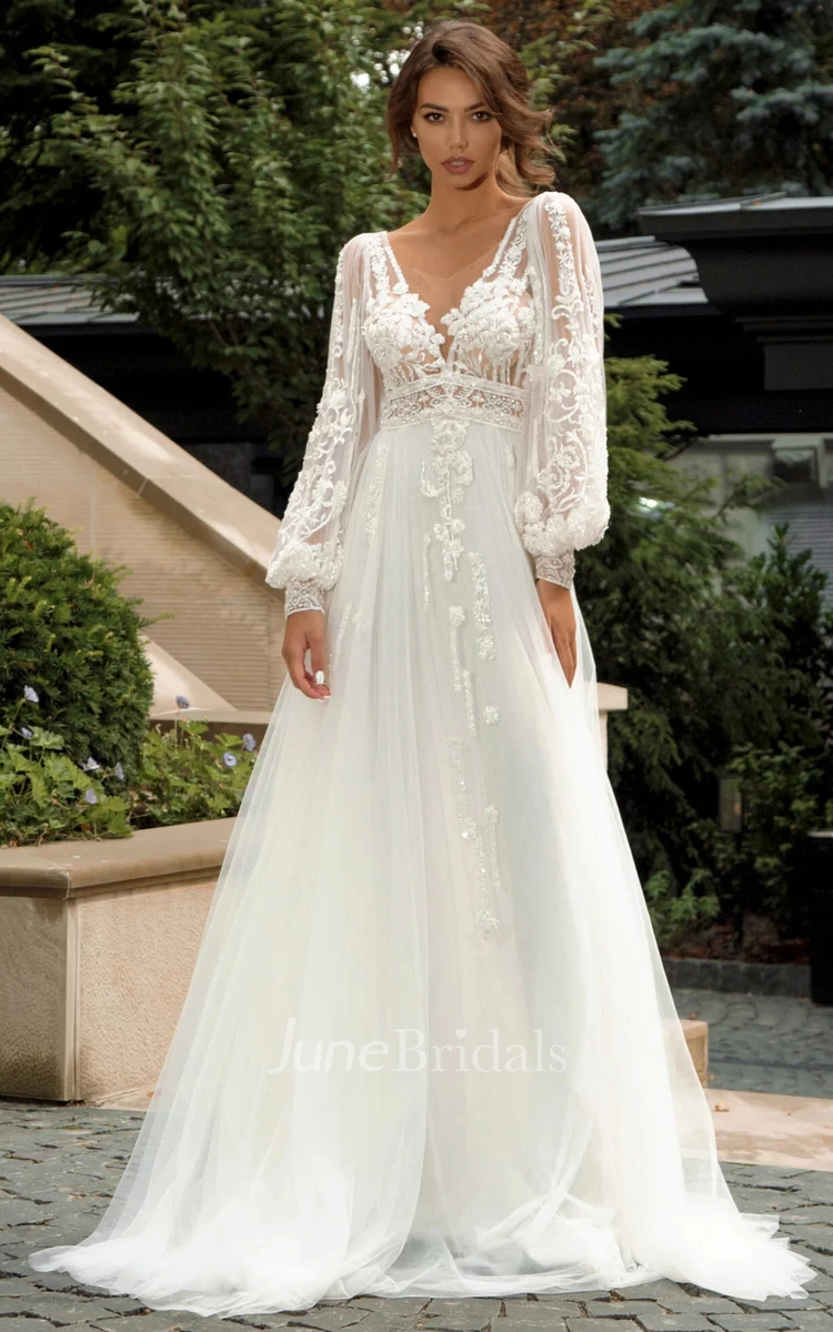 Back Zipper Wedding Dress