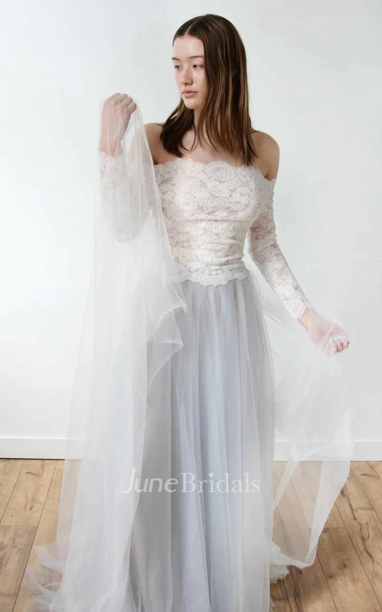 Off-The-Shoulder Long Sleeve Wedding Dress