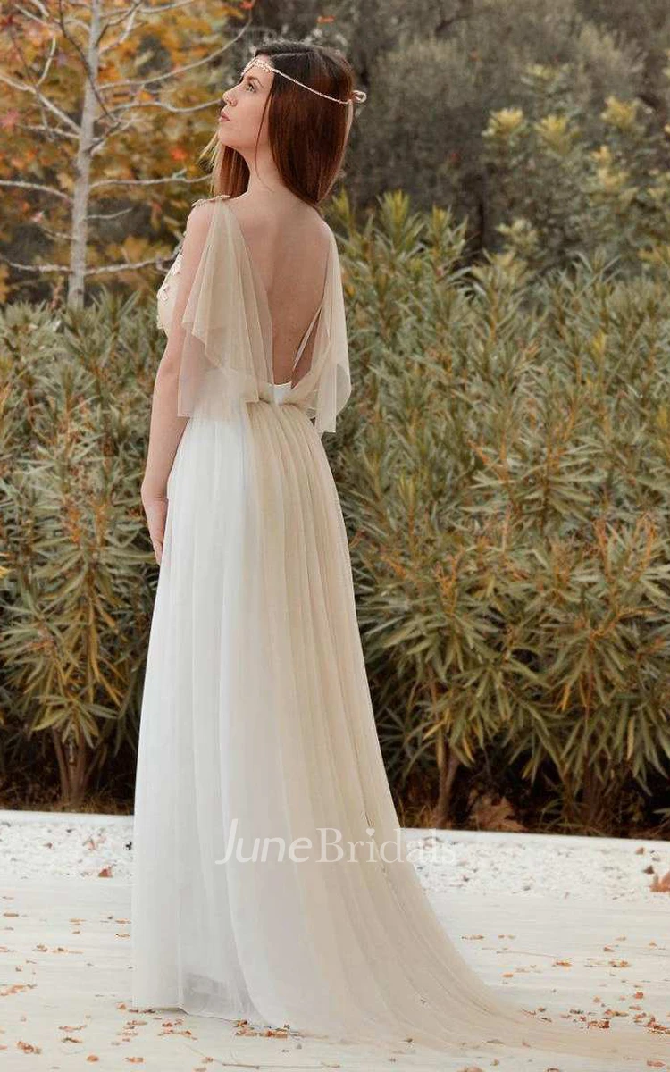 Chiffon Tulle Satin Lace Wedding Dress