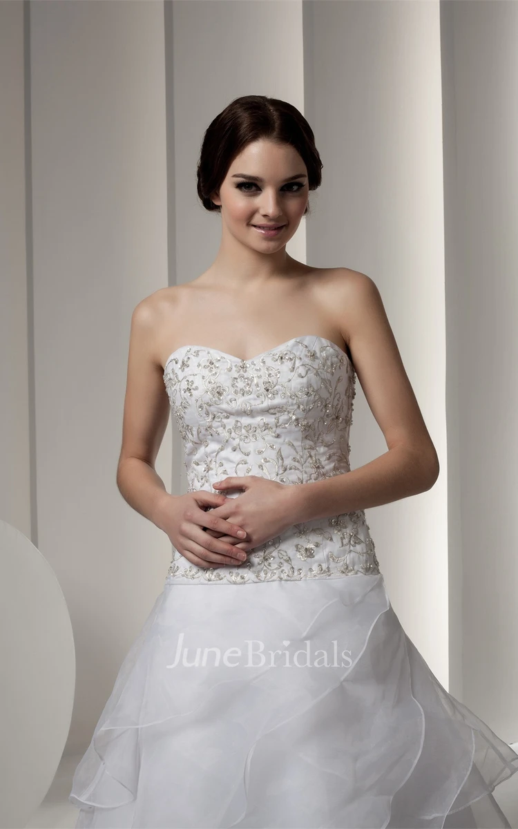 Sweetheart A-Line Ball Gown with Beading and Embroidered Bodice