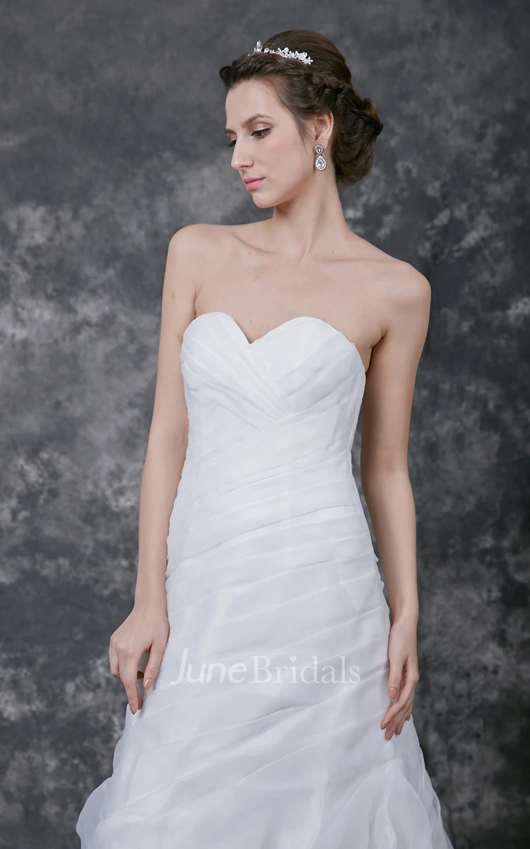 Sleeveless Ruffled Sheath Organza Gown(Cape Not Included)