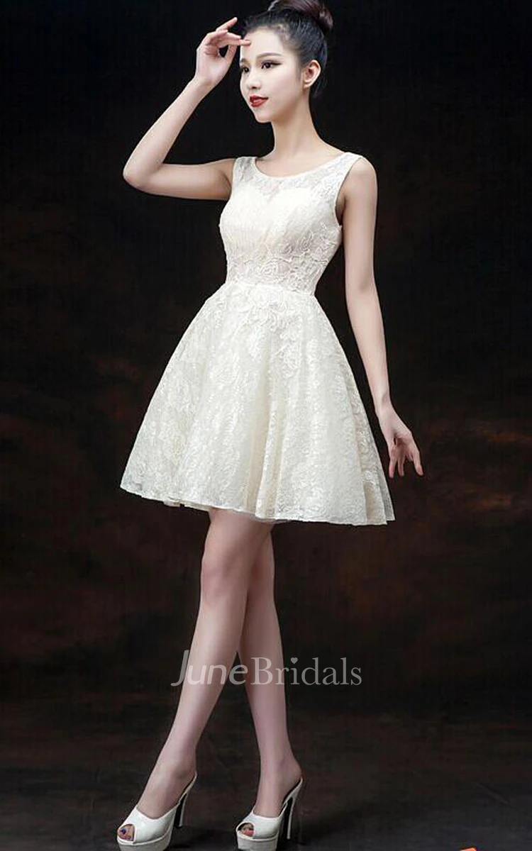 Modern Illusion Sleeveless Short Homecoming Dress Lace-up With Appliques
