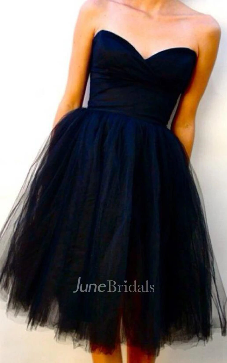 Sweetheart Eleggant Simple Design Tulle Bridesmaid Dress