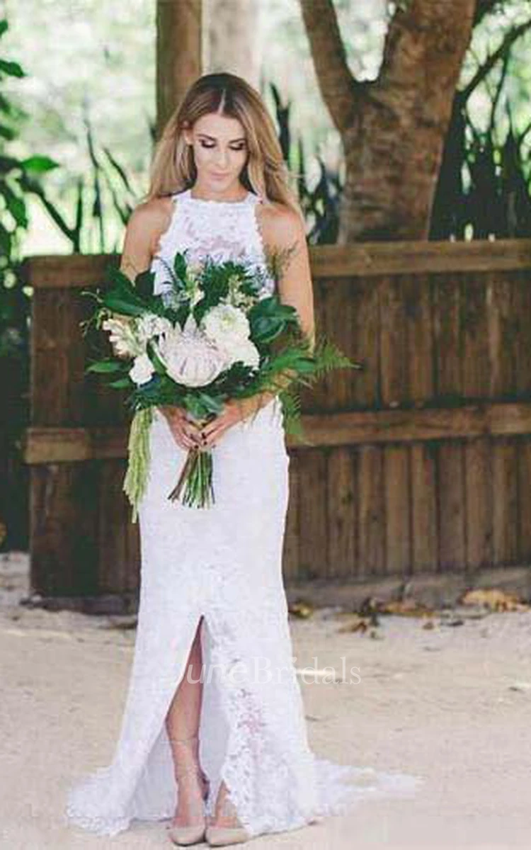 Wedding Dress with Front Slit