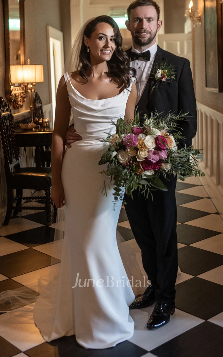 Elegant Strapless Satin Wedding Dresses, Mermaid Outdoor Wedding Dresses, Bridal Gowns Elegant Strapless Satin Wedding Dresses, Mermaid Outdoor Wedding Dresses, Bridal Gowns
