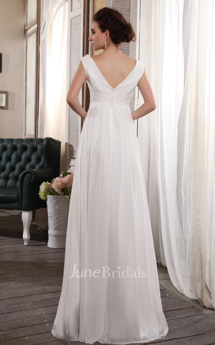 Adorable Strapless Deep Empire Gown With Crystal Detailing