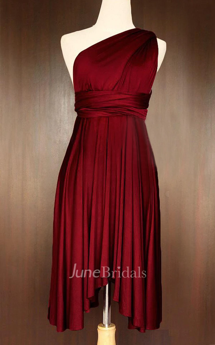 Wine Red Bridesmaid Convertible Wrap Dress