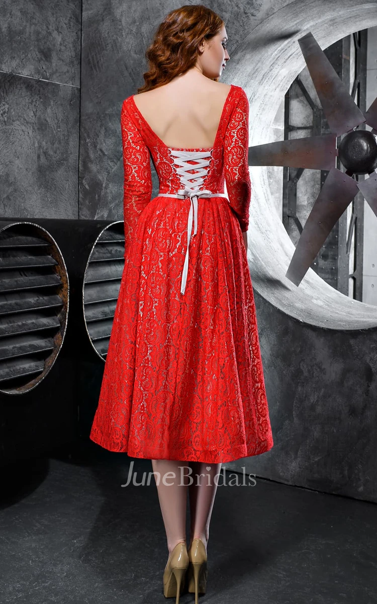 Lace Bateau Cocktail Dress Lace Bateau Cocktail Dress