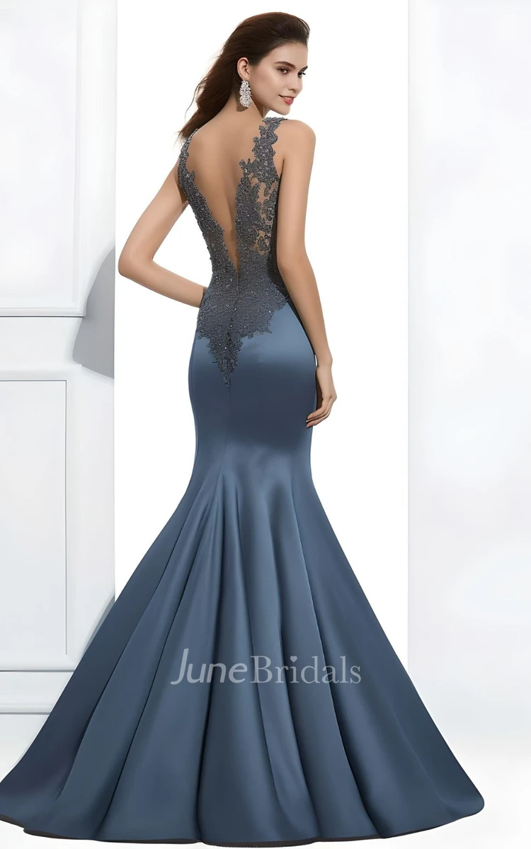 2023 Mermaid Satin Sleeveless Evening Dress with Ruching Simple Casual Sexy Ethereal Modern Floor-length V-neck