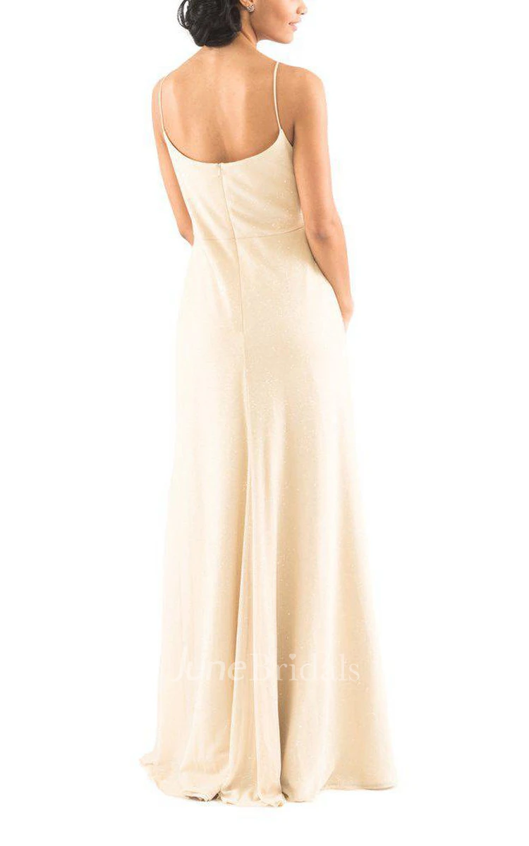 Elegant Spagetti Straps Sheath Long Dress