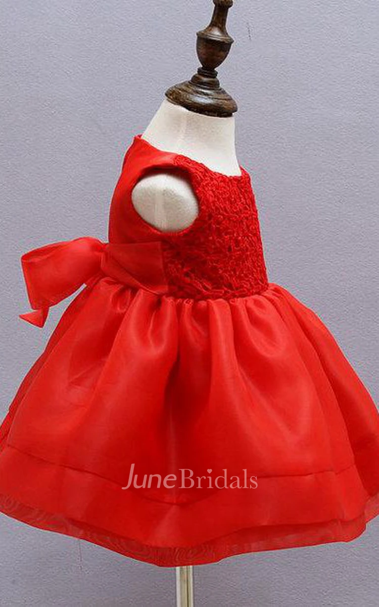 Baby Girl 1St Birthday Newborn Dress With Bow Belt