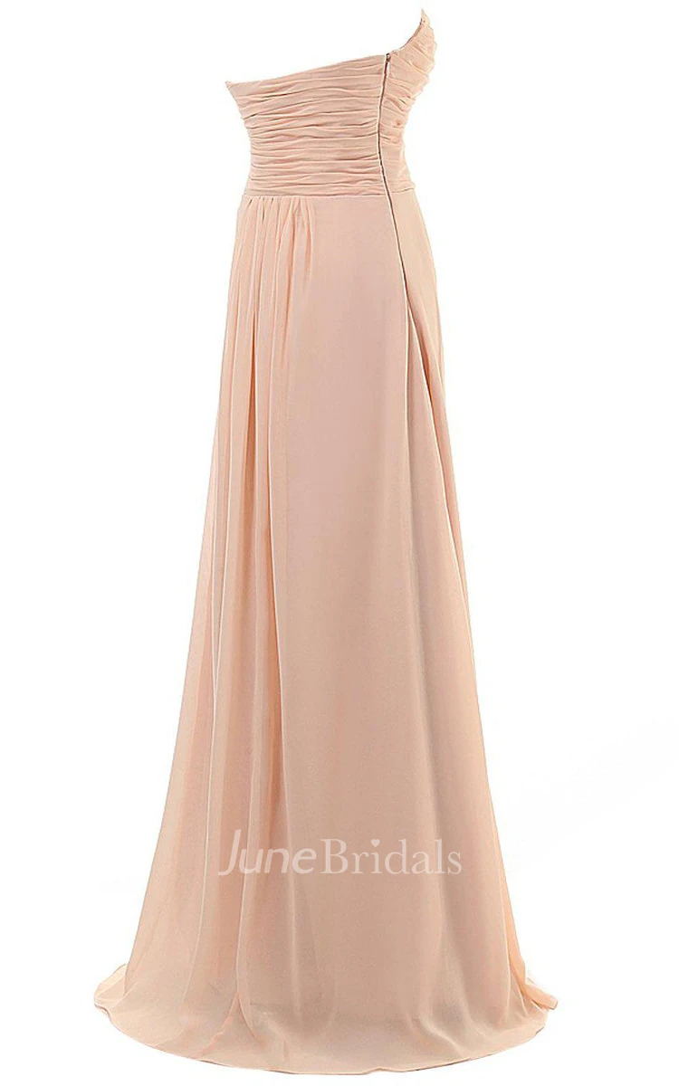 Sweetheart A-line Chiffon Gown With Ruching