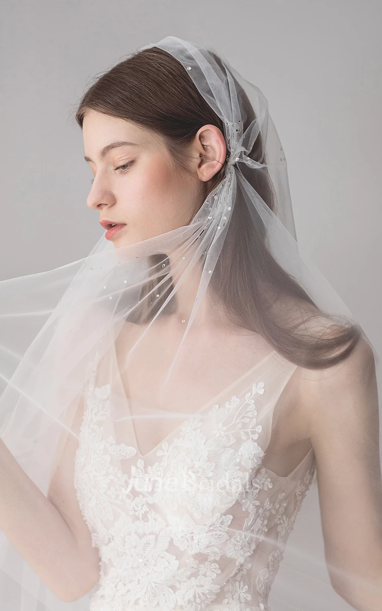 Original Beautiful White Fingertip Bridal Veil