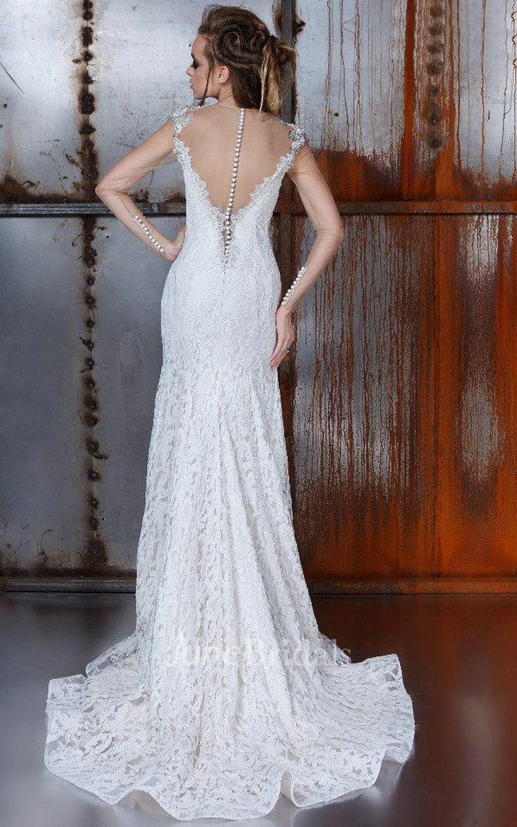 Trumpet Wedding Dress with Tank Straps