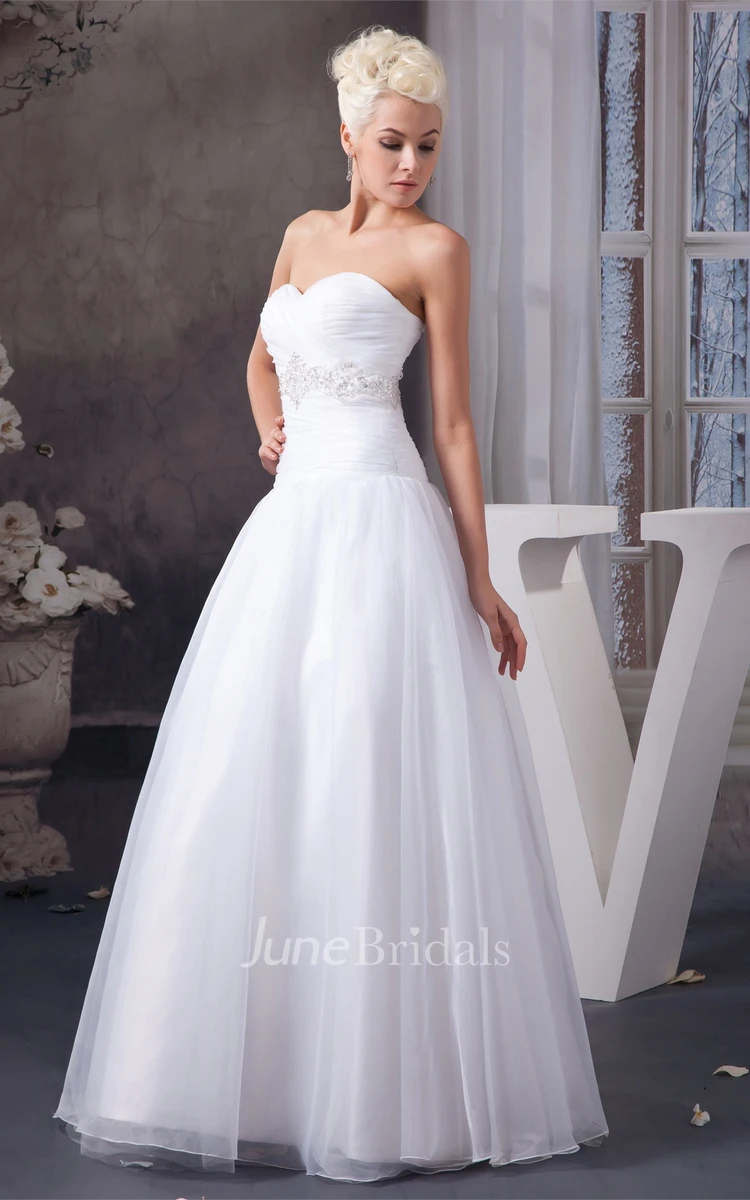 Sweetheart Tulle Ball Gown with Beading and Criss-Cross Ruching