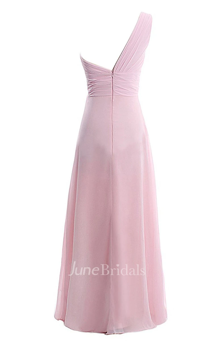 Pure One-shoulder Sweetheart A-line Gown With Ruched Band