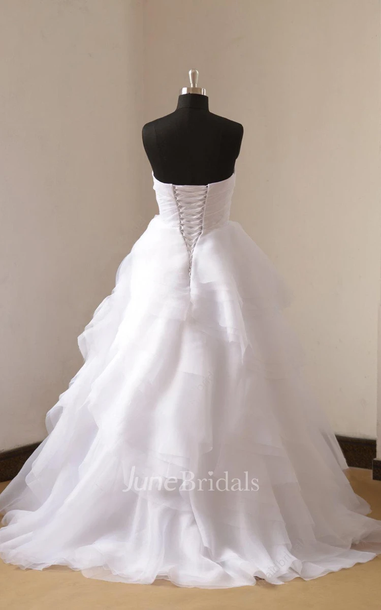 Romantic White Organza Wedding Dress