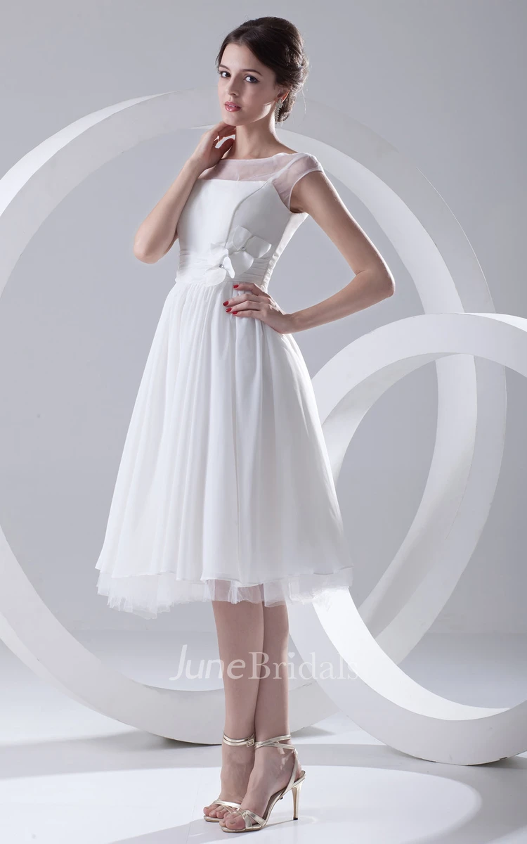 Lavish Illusion Sweet Chiffon Pleated Short Dress With Bow