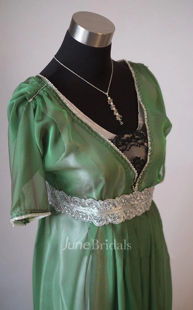 Edwardian Emerald Evening Handmade In England Downton Abbey Titanic 1912 Styled Dress