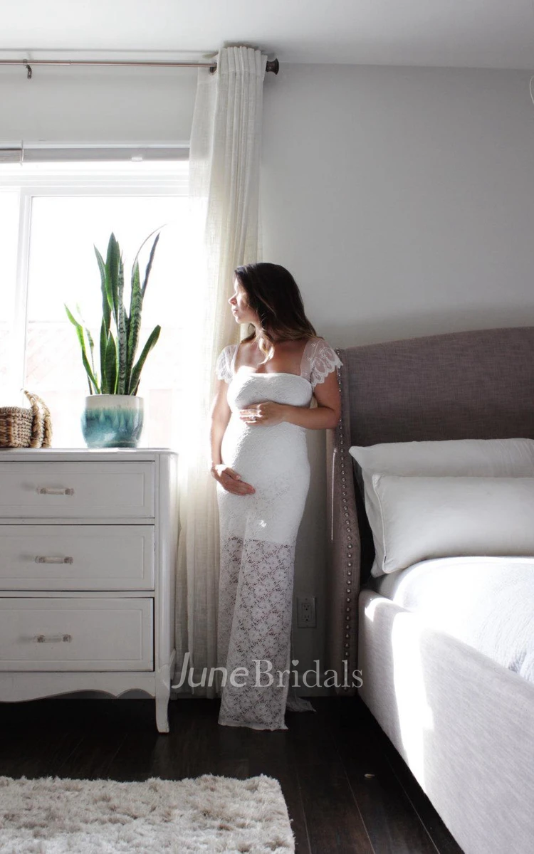 Bohemian Maternity Fitted Lace Gown Maternity The Ryn Dress
