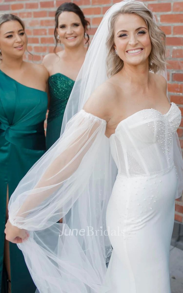 Sexy Mermaid Sweetheart Satin Wedding Dress With Open Back And Beading