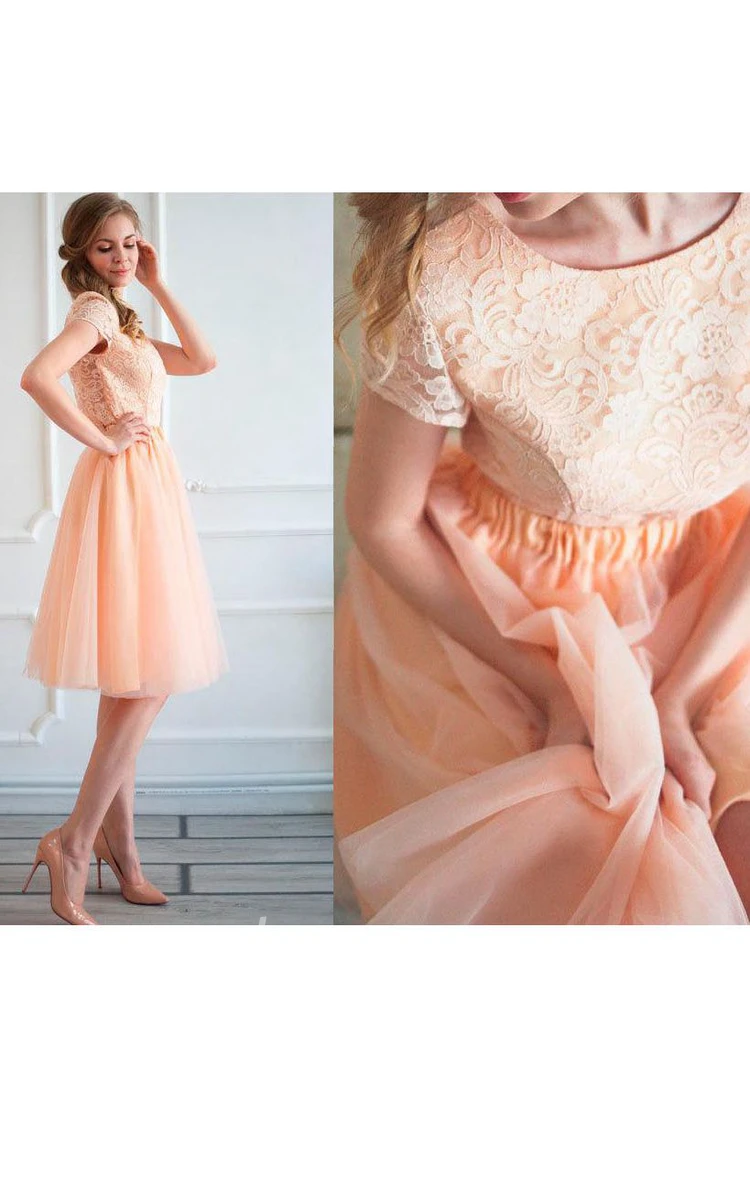 Layered Tulle Lace Top Dress