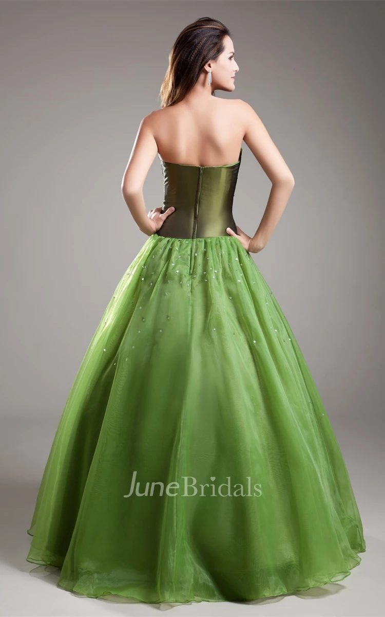 Sweetheart A-Line Ball Gown with Beading and Ruched Bodice