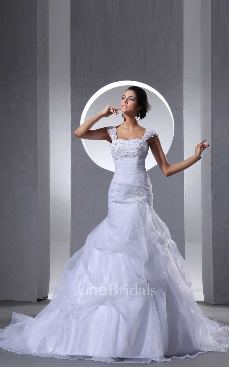 Wonderful Organza Style Dress With Ruffles And Crystal Detailing