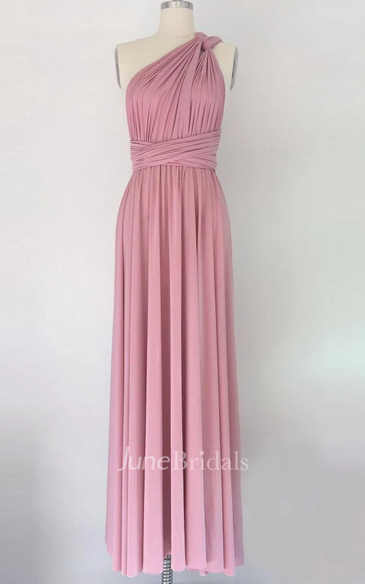 Rose Pink Long Floor Length Ball Gown Infinity Convertible Formal Multiway Wrap Bridesmaid Party Evening Wedding Dress