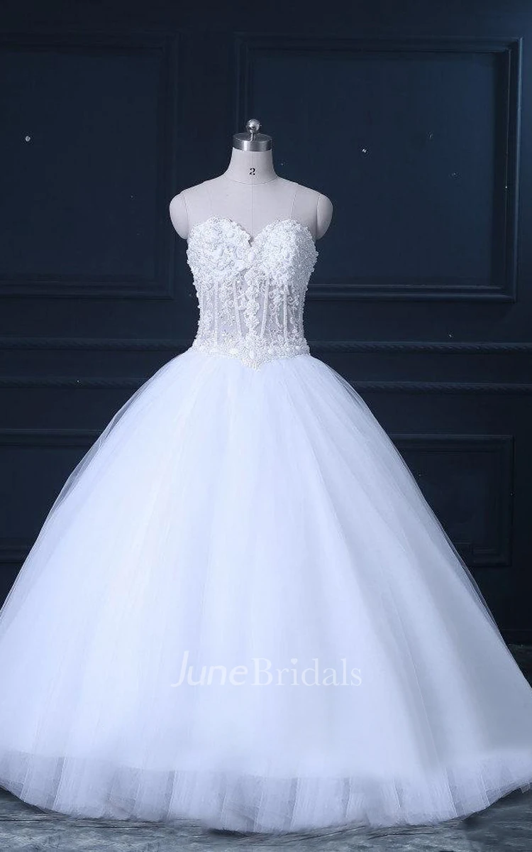 Ball Gown Sweetheart Lace Weddig Dress