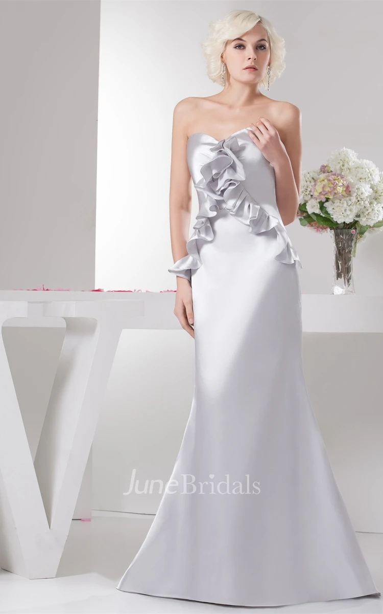 Sweetheart Satin Mermaid Gown with Draping