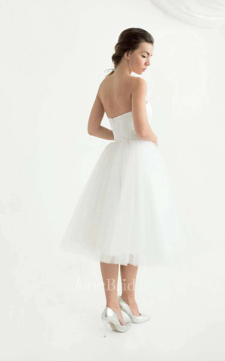 Strapped Tulle Lace Satin Weddig Dress With Corset Back