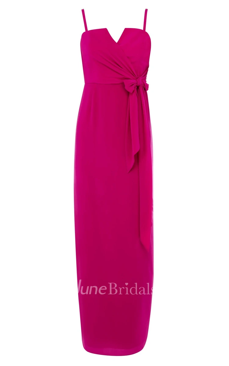 Chiffon Empire Strapless Dress With Pleating
