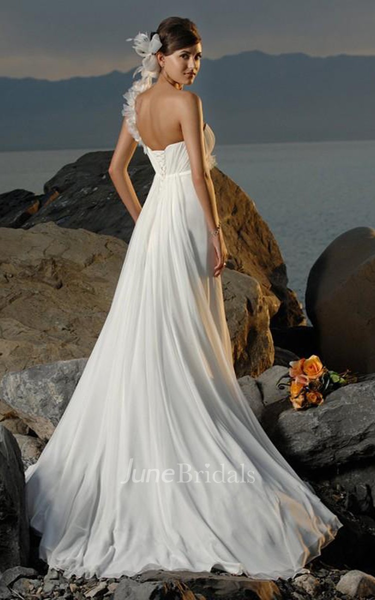 Crinkle Chiffon Empire Wedding Dress