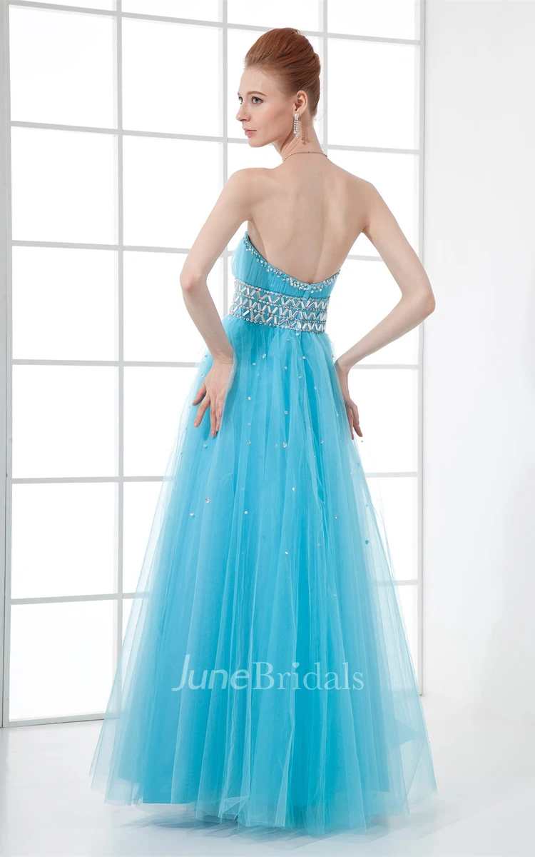 sweetheart a-line tulle gown with crystal detailing