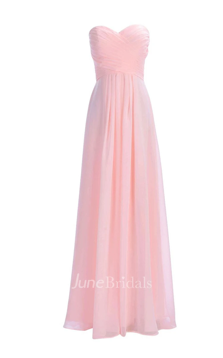Strapless Ruched A-line Gown With Lace-up Back