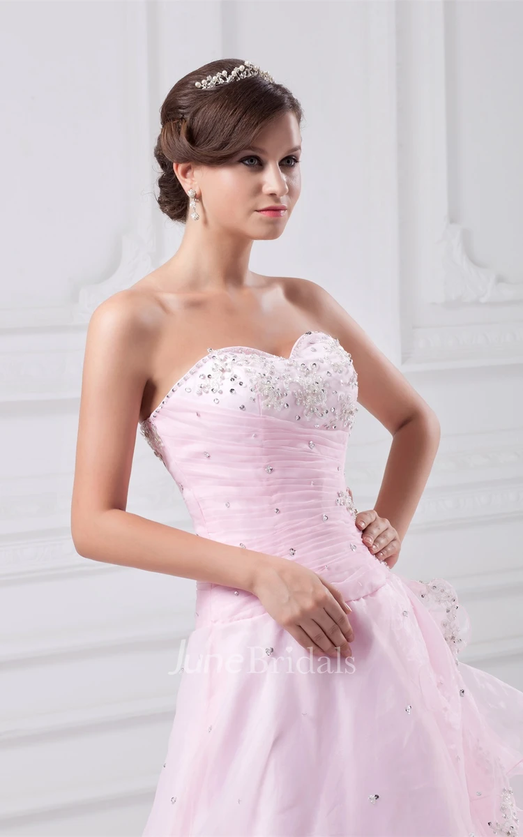 Sweetheart A-Line Ruffled Dress with Stress and Tiers