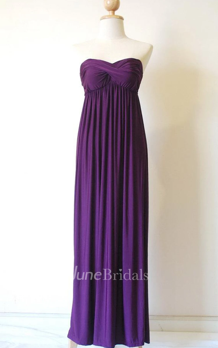 Strapless Purple Chiffon Dress
