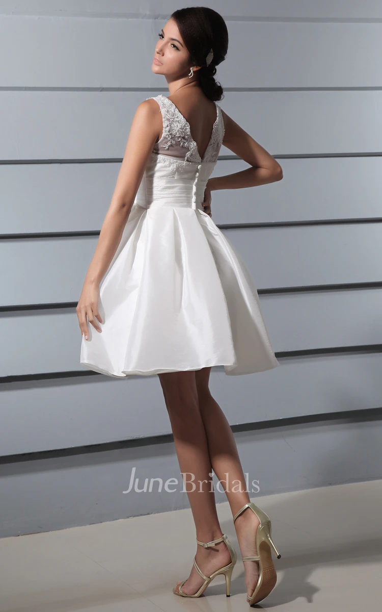 Brilliant V Back Deep Lace Dress With Sash And Bow