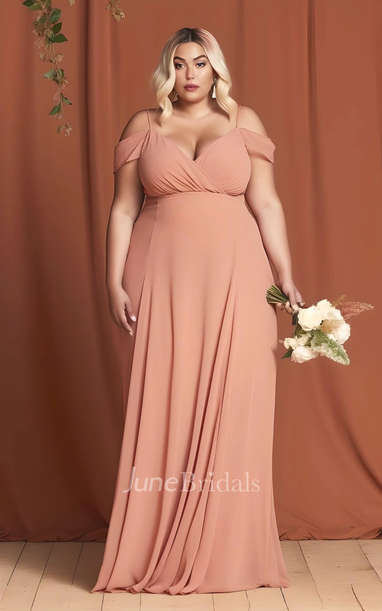 Chiffon Sleeveless 2023 Plus Size A-Line Bridesmaid Dress Simple Casual Bohemian Elegant Spaghetti Sweetheart