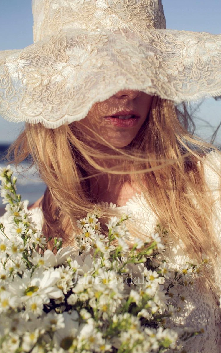 Newest Long Sleeve Lace Wedding Dress Court Train and Handmade European White Green Flocking Flowers Simulation Wreath