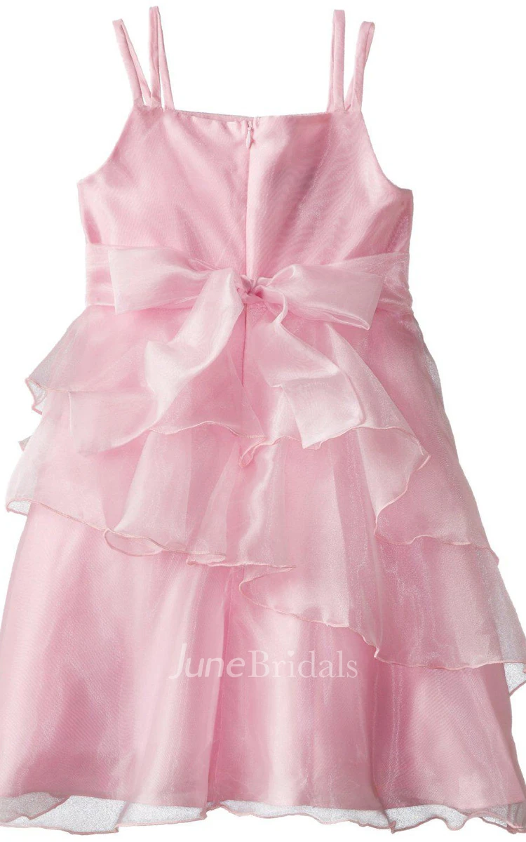 Sleeveless Tiered Dress With Ruched Bodice